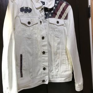 Carbon White Denim Jean Jacket. Ex. Condition. Med